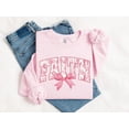 thumbnail image 1 of Faith Toile Bow Christian Jesus Lover Pink Ribbon Sweatshirt All size S-3XL, 1 of 5