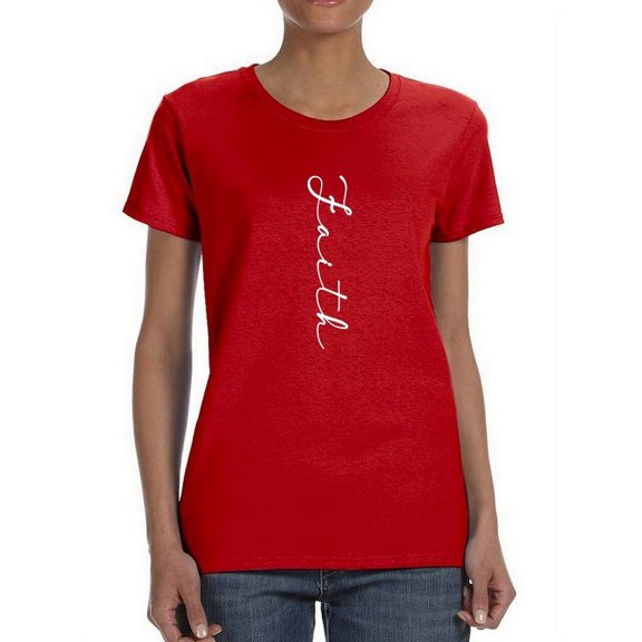 Faith  Vertical Women T-Shirt, Female x-Large
