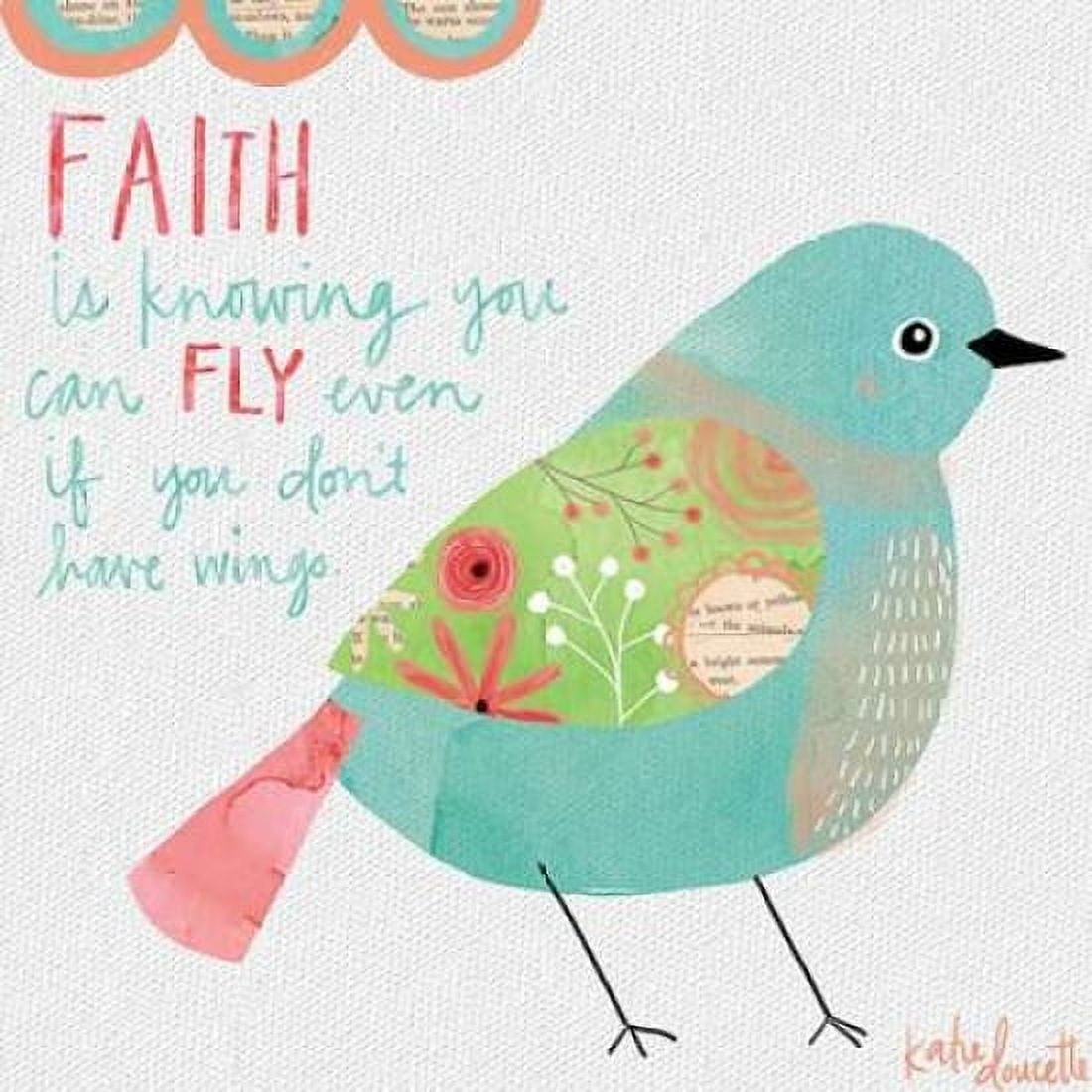 Faith Watercolor Bird Canvas Art - Katie Doucette (24 x 24)
