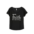 thumbnail image 1 of Faith Wins Women's Fashion Slouchy Dolman T-Shirt Tee Heather Black Medium, 1 of 4