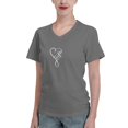 thumbnail image 1 of Faith Women'S V Neck T Shirts Deep Heather Xx-Large, 1 of 5