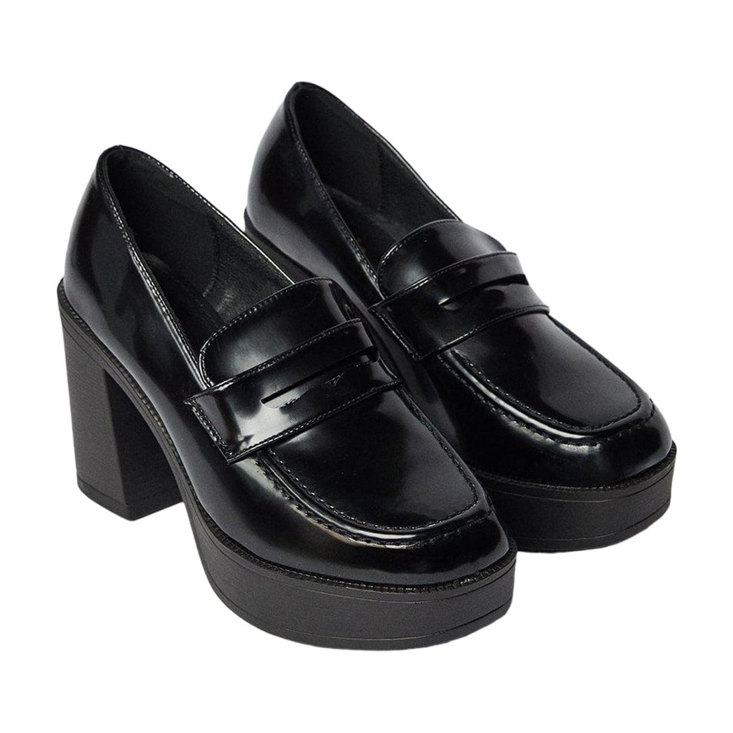 high heel penny loafers for womens