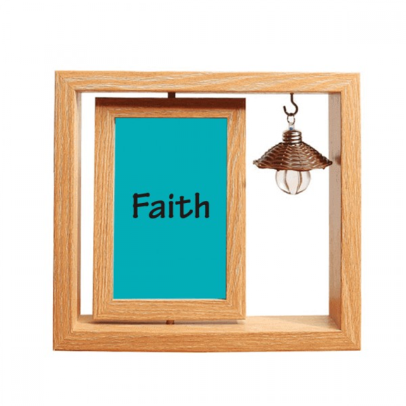 Faith Word Inspirational Quote Sayings Wooden Rotating Picture Photo Frame 4x6