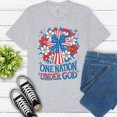 thumbnail image 1 of Faith and Freedom Shirt, USA Cross with Flowers Religious Graphic Tee, Ash, 4XL, 1 of 6