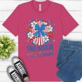 thumbnail image 1 of Faith and Freedom Shirt, USA Cross with Flowers Religious Graphic Tee, Berry, 4XL, 1 of 6