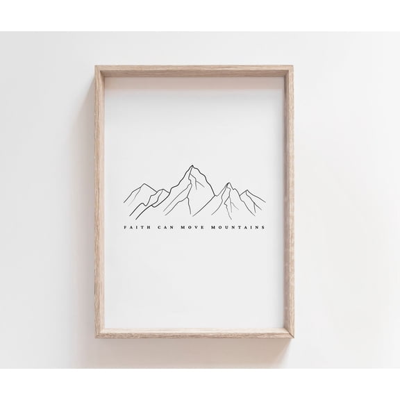 Faith can move mountains Print | Minimalist Christian Wall Art | Boho | Modern Scripture decor | Bible Verse | A3 | A4 Unframed Paper Print
