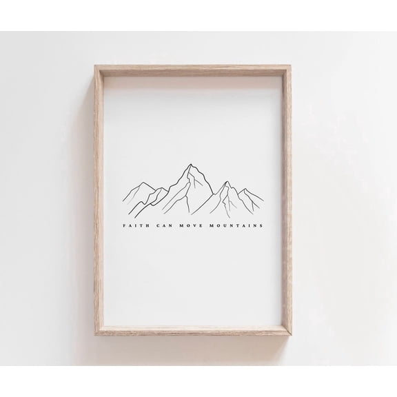 Faith can move mountains Print | Minimalist Christian Wall Art | Boho | Modern Scripture decor | Bible Verse | A3 | A4 Unframed Paper Print