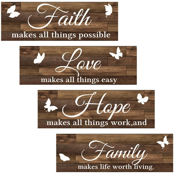 Faith hope love wall decor 1 Set Faith Hope Love Wall Decor Inspirational Wall Art Wooden Wall Art Sign Home Decor