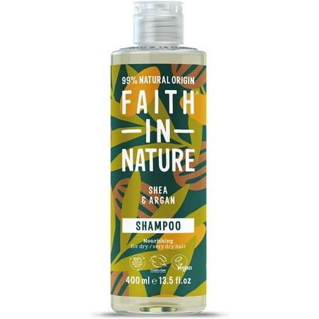 Faith In Nature Natural Shampoo - Vegan & Cruelty Free, No SLS or Parabens - 13.5 fl oz, Shea & Argan