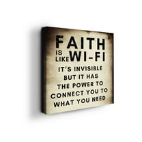 Faith is like Wifi Canvas Wall Art 14x14 inches Religious Wall Decor | HD Printed & Wooden framed wall art | UV Resistant Modern Wall Decor for Gift | Made in USA