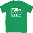 thumbnail image 1 of Faith over Fear T-Shirt Christian Jesus Praise Worship God Text Tee - Green, 2XL, 1 of 1
