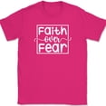 thumbnail image 1 of Faith over Fear T-Shirt Christian Jesus Praise Worship God Text Tee - Pink, 2XL, 1 of 1