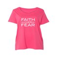 thumbnail image 1 of Faith over Fear Womens Plus Size Scoopneck Tee, 1 of 1