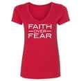 thumbnail image 1 of Faith over Fear Womens V-Neck T-Shirt, 1 of 2