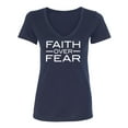 thumbnail image 1 of Faith over Fear Womens V-Neck T-Shirt, 1 of 2