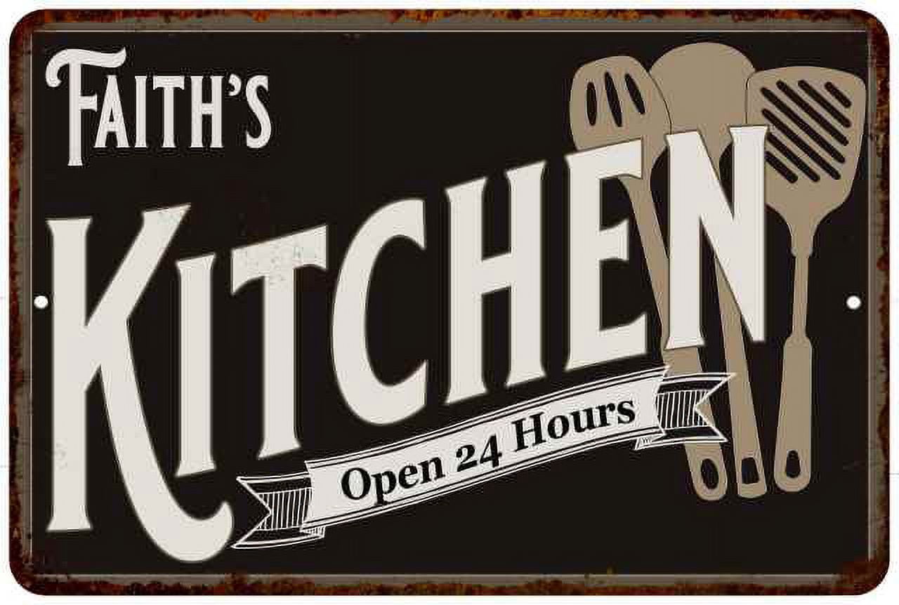 Faith's Kitchen Gift Sign Metal Wall Decor Dift 12x18 112180019487 ...