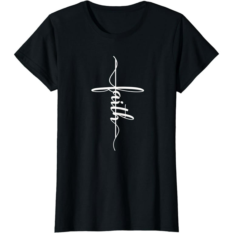 Faith T-Shirt, Bible Verse T-Shirt For Women Sideways Tattoo Faith T-Shirt, Bible Verse T-Shirt For Women Sideways Tattoo