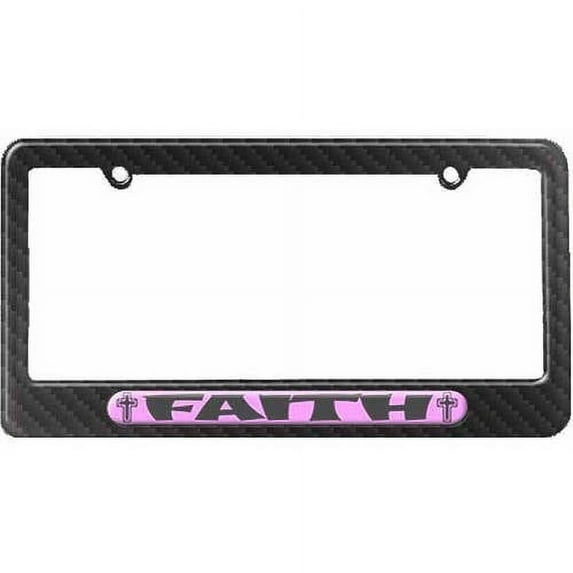 Faith with Cross, Religious Christian Pink License Plate Tag Frame, Multiple Colors