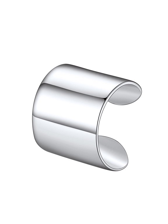 10mm Chunky Earrings for Women Minimalist Simple Non Piercing Ear Cuffs 925 Sterling Silver Birthday Jewelry Gift for Sensitive Ears with Gift Box 1 Piece