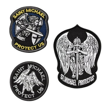 FaithHeart 3 Pcs Saint Michael Modern Morale Patch for Men Women Embroidered Military Tactical Emblem with-Velcro Gifts for Boyfriend Husband Father Dad Birthday