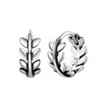 thumbnail image 1 of FaithHeart 925 Sterling Silver Leaf Huggie Hoop Earrings for Women Lightweight Dainty Hypoallergenic Small 9mm Cartilage Huggies Silver Earrings Jewelry Gift for Friends Wife Anniversary, 1 of 9
