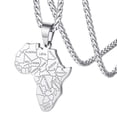 thumbnail image 1 of FaithHeart African Map Pendant Necklace for Men Women Stainless Steel Hip Hop Punk Jewelry Gift for Boyfriend Husband Birthday Christmas, 1 of 6