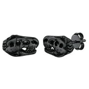 FaithHeart Black Dinosaur Stud Earrings for Men Stainless Steel Dino Earrings Studs Cartilage Tragus Piercing Jewelry Gifts
