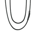 thumbnail image 1 of FaithHeart Braided Leather Cord Necklace for Men Women Stainless Steel Black Snap Clasp, 2MM Waterproof Black Woven Wax Rope Chain for Pendant Jewelry Gift for Birthday Christmas, 1 of 11