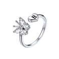 thumbnail image 1 of FaithHeart Butterfly Ring 925 Sterling Silver Stackable Heart Initial Rings for Women Female Adjustable Cocktail Party Ring Letter B, 1 of 12