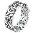 thumbnail image 1 of FaithHeart Celtic Knot Band Rings for Men Silver Stainless Steel Viking Irish Wedding Bands Ireland Finger Charms Vintage Stacking Rings Jewelry Gift for Father Size 10, 1 of 8