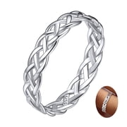 FaithHeart Celtic Knot Ring for Women, 925 Sterling Silver Stacking High Polish Ring Promise Engagement Wedding Band Jewelry Gift for Her Valentine's Day Size 6