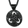 thumbnail image 1 of FaithHeart Celtic Knot Necklace for Men Women Stainless Steel Vintage Black Pendant Medallion Amulet Wife Birthday Christmas Fathers Mothers Day Jewelry Gift, 1 of 8