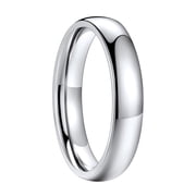 FaithHeart Classic Plain Ring for Men Women Stainless Steel Band Rings 4mm Width Polished Silver Wedding Band Jewelry Gift for Husband Friends Birthday Annivers