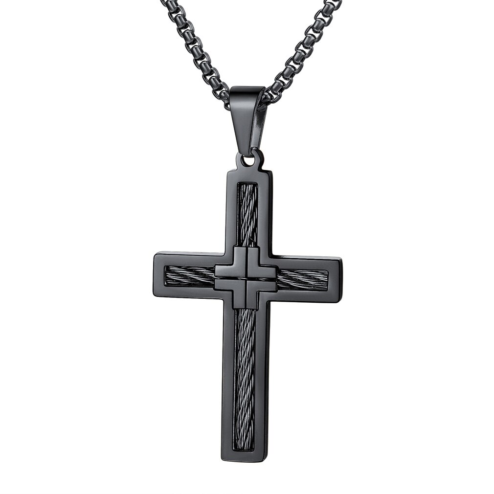 Coastal Jewelry Men's Stainless Steel Silver Crucifix Cross Pendant ...