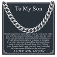 thumbnail image 1 of FaithHeart Cuban Link Chain Necklace for Men Stainless Steel Silver Jewelry Gift with Card To My Son Birthday Christmas Graduation 6mm 20" Fathers Day Gift for Dad, 1 of 10