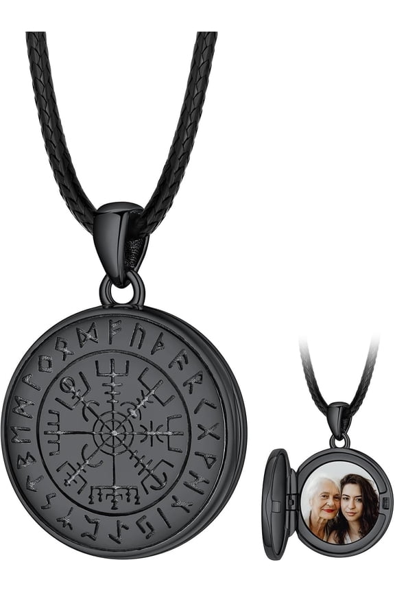 FaithHeart Custom Locket Necklace with Photo for Men, Copper/Sterling Silver Locket That Hold Pictures Personalized Photo Locket Memorial Necklace with Pictures Inside Jewelry Gift