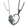 thumbnail image 1 of FaithHeart Cute Cat Matching Puzzle Necklaces Set for 2 Stainless Steel BFF Heart Pendant Necklaces for Women Men Couple Friendship Jewelry Gift for Mother's Day, 1 of 12