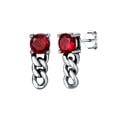 thumbnail image 1 of FaithHeart Earrings for Men with Drop Cuban Chain Red Cubic Zirconia Stud Earrings for Men Women Stainless Steel Hypoallergenic Cool Punk Fashion Jewlery Gift for Rapper Biker, 1 of 6