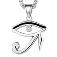thumbnail image 1 of FaithHeart Ancient Egyptian Eye of Horus Necklace Stainless Steel Amulet Talisman Pendant Jewelry Gift for Dad Grandpa Fathers Day Birthday Christmas, 1 of 10
