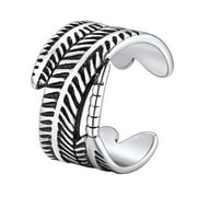 FaithHeart Feather Cuff Earrings for Women 925 Sterling Silver Non-Piercing Cartilage Ear Cuff Vintage Adjustable Ear Clips Jewelry Gift for Wife Anniversary 1 Piece