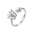 thumbnail image 1 of FaithHeart Heart Initial V Butterfly Rings for Women Female High Polished Sterling Silver Tarnish Resistance Adjustable Stackable Letter Finger Ring Jewerly, 1 of 12