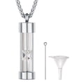 thumbnail image 1 of FaithHeart Hourglass Cremation Necklace for Men Women Stainless Steel Urn Ash Holder Perfume Pill Funnel Keepsake Pendant Jewelry Gift for Bithday Christmas, 1 of 8