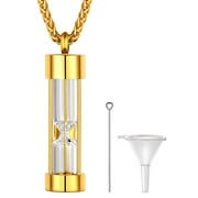 FaithHeart Hourglass Cremation Necklace Urn Ash Holder Jewelry Perfume Pill Funnel Keepsake Pendant