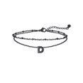 thumbnail image 1 of FaithHeart Initial D Anklets for Women, Waterproof Letter Ankle Bracelets Non Tarnish Black Stainless Steel Layered Anklet Summer Beach Foot Jewelry Gift for Granddaughter Christmas, 1 of 8