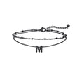 thumbnail image 1 of FaithHeart Initial M Anklets for Women, Waterproof Letter Ankle Bracelets Non Tarnish Black Stainless Steel Layered Anklet Summer Beach Foot Jewelry Gift for Girlfriend Valentine's Day, 1 of 8
