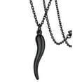 thumbnail image 1 of FaithHeart Italian Horn Pepper Pendant Necklace for Women Men Stainless Steel Black Cornicello Protective Amulet Talisman Fathers Day Anniversary Good Luck Jewelry Gifts, 1 of 8