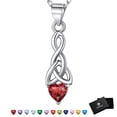 thumbnail image 1 of FaithHeart January Birthstone Heart Necklace for Women Celtic Knot Pendant Necklace 925 Sterling Silver Girlfriend Christmas Birthday Jewelry Gift, 1 of 7