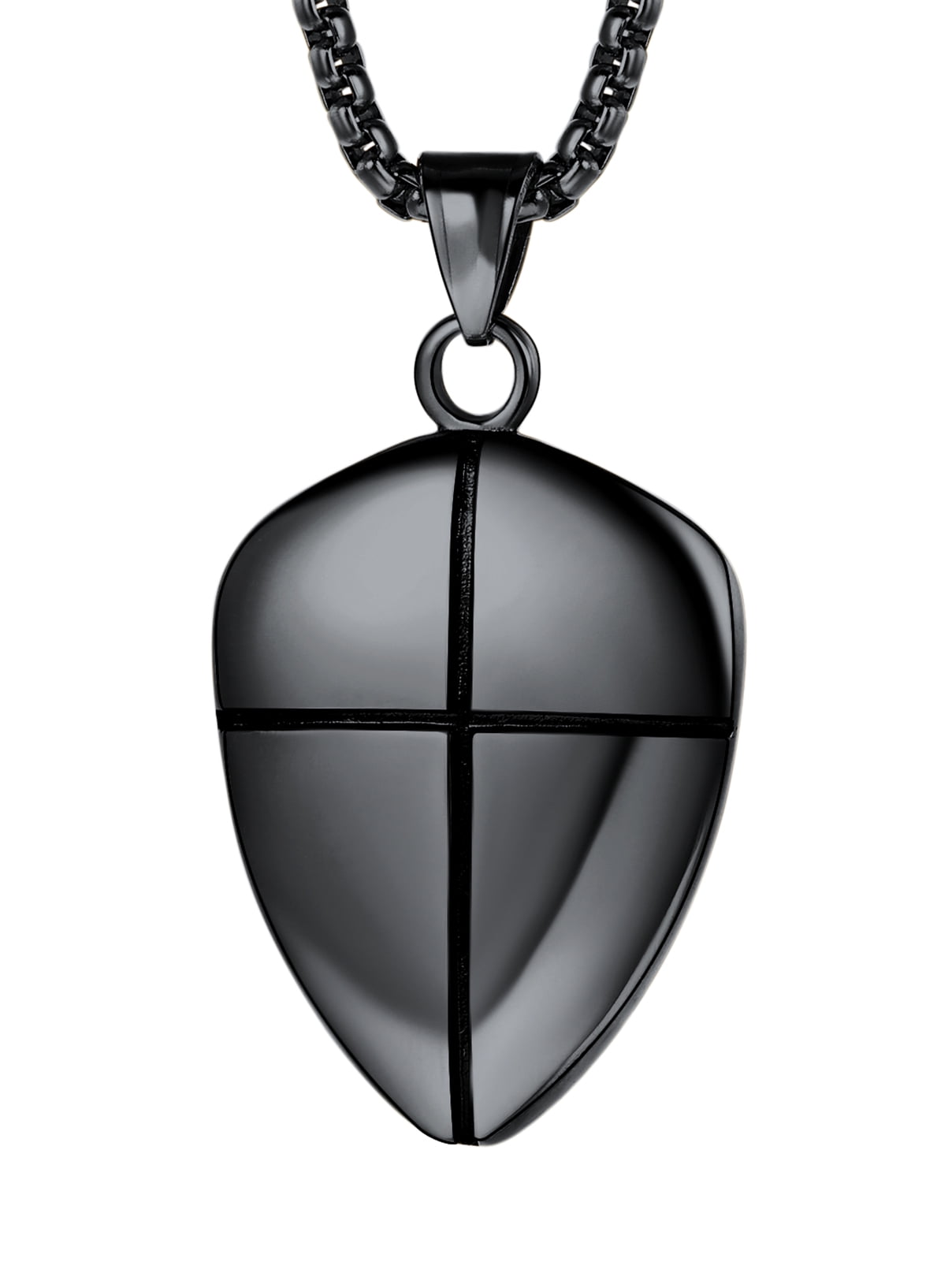 FaithHeart Joshua 1:9 Cross Necklace for Men Shield of Faith Pendant Armor of God Necklace Christian Amulet Jewelry Gift for Son Boyfriend Husband Birthday Vale