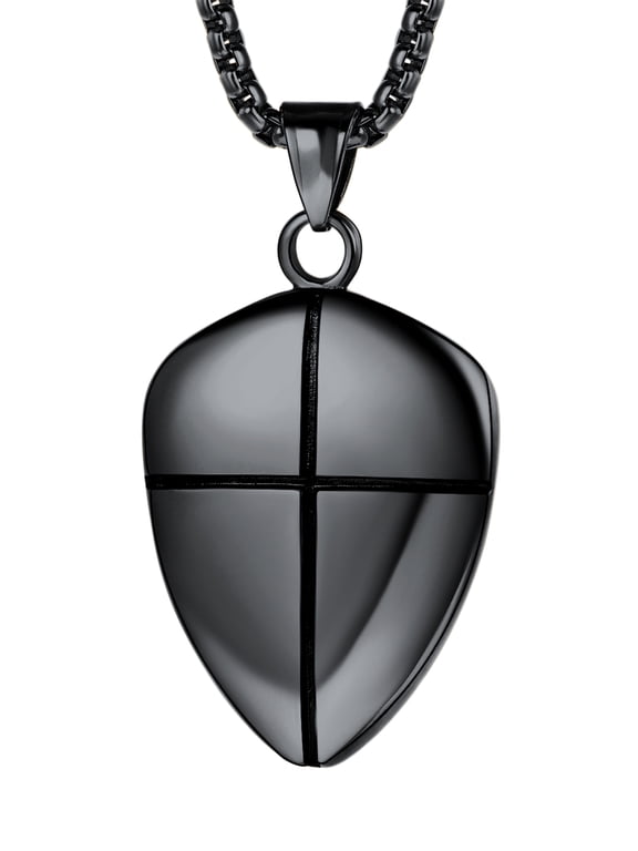 Joshua 1:9 Cross Necklace for Men Shield of Faith Pendant Armor of God Necklace Christian Amulet Jewelry Gift for Son Boyfriend Husband Birthday Valentine's Day Christmas