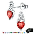 thumbnail image 1 of FaithHeart July Birthstone Heart Stud Earrings for Women 925 Sterling Silver Celtic Knot Earrings Hypoallergenic Granddaughter Birthday Jewelry with Gift Box, 1 of 8